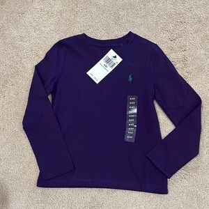 Polo by Ralph Lauren Purple Long-Sleeve Tee with Green Pony